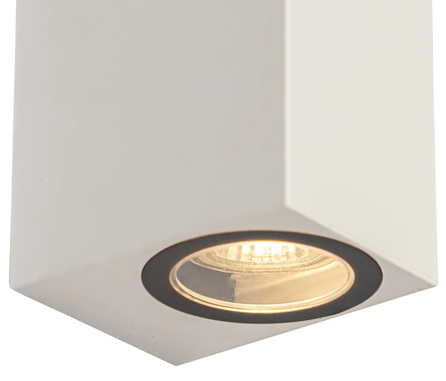 Lampa de perete exterioară modernă din plastic alb cu 2 lumini - Baleno
