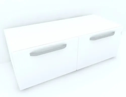 Armonia Comoda alba cu 2 sertare cu manere fronturi MDF Alb Mat