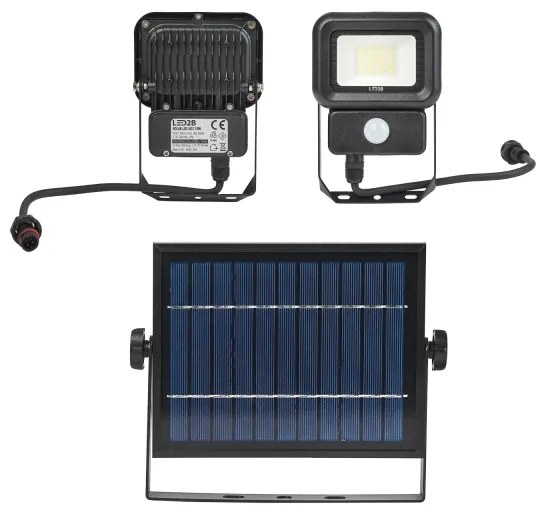Proiector LED solar de exterior cu senzor LED/10W/3,7V 6500K IP65 2200 mAh