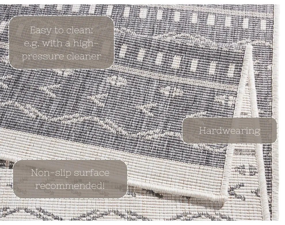 Covor adecvat pentru exterior NORTHRUGS Twin Supreme Mismo, 150 x 80 cm, gri-crem