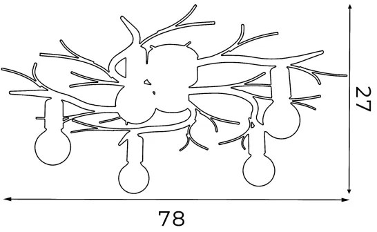 Plafonieră GARNISH 5xE27/15W/230V alb/patină