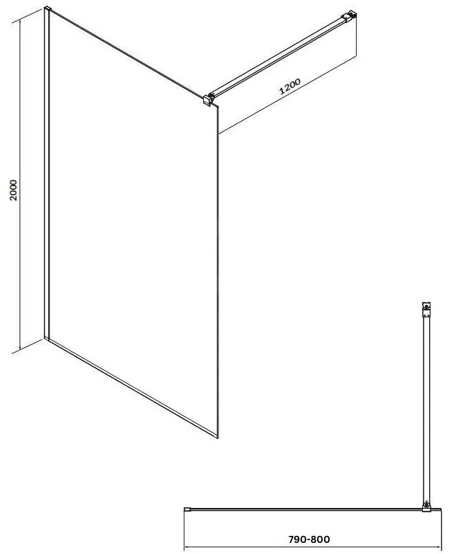 Paravan dus 80x200 cm cu sticla securizata 6 mm, protectie sticla Aquaperle, Easy Sanswiss 800x2000 mm