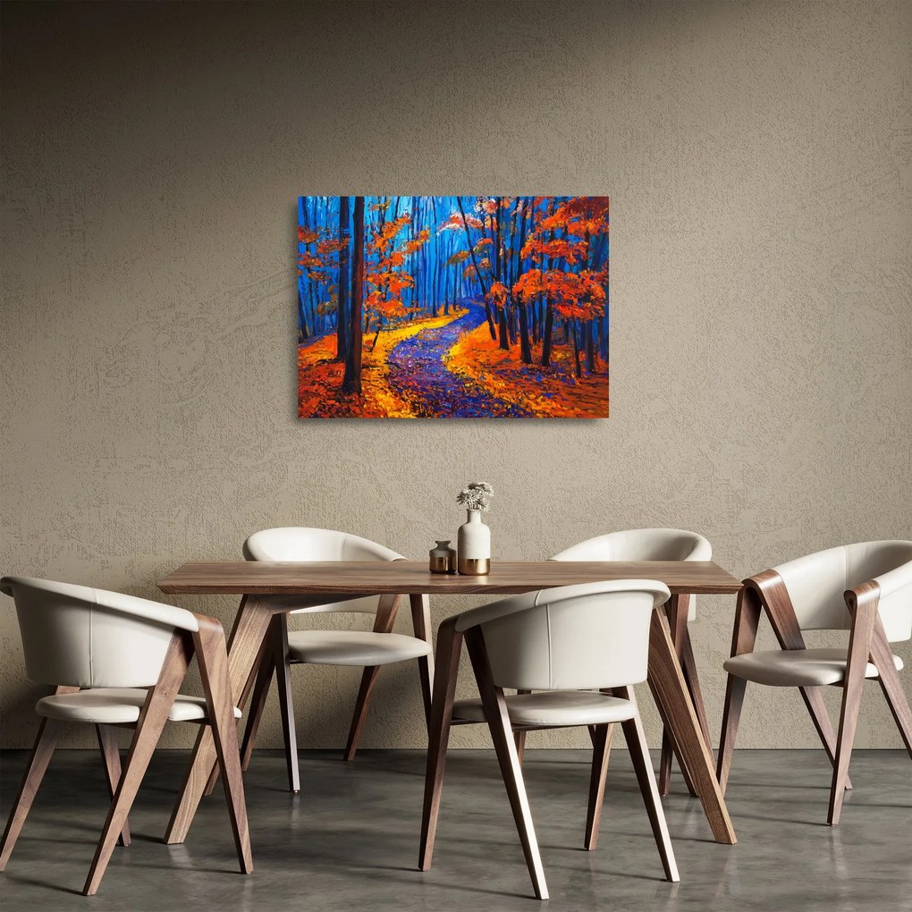 Tablou pe sticlă - Pădurea toamna (70x50 cm)