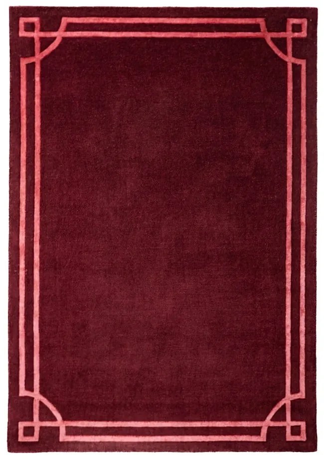 Covor burgundy țesut manual din lână 200x290 cm Gatsby – Flair Rugs