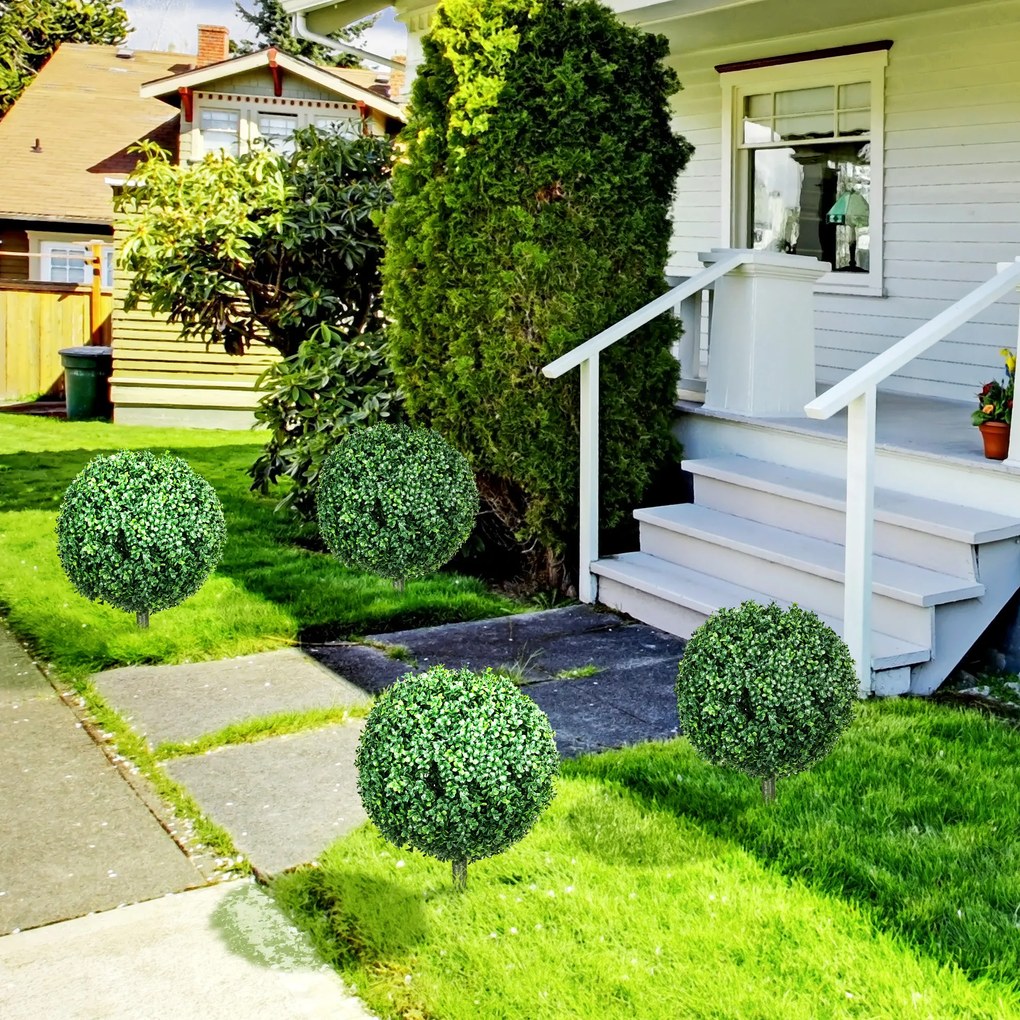 HOMCOM Buxus artificial set de 2, realist, rezistent la intemperii, ușor de întreținut, 70 cm | Aosom Romania