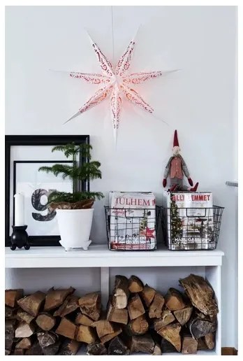 Decorațiune de Crăciun Markslöjd 703553 ELIN 1xE14/25W/230V alb/roșu 75 cm