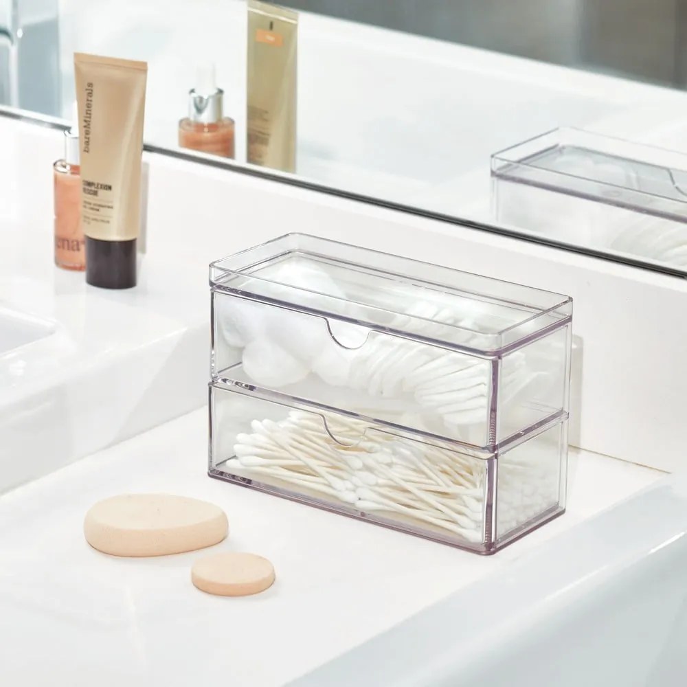 Organizator de baie pentru dischete demachiante Crystalline – iDesign/The Home Edit