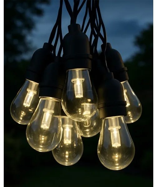 Ghirlandă LED decorativă pentru exterior, 10 LED, 0,15 W, 230 V, 3,8 m, IP44, negru