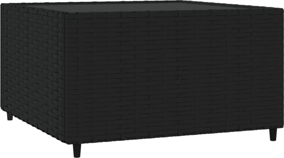 vidaXL Masă de cafea pătrată de grădină, negru, 50x50x30 cm, poliratan