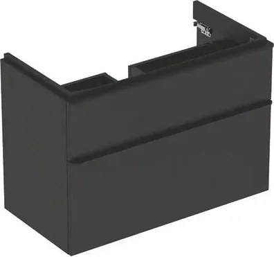 Dulap baza pentru lavoar suspendat Geberit Smyle Square lava gri inchis 2 sertare 89 cm