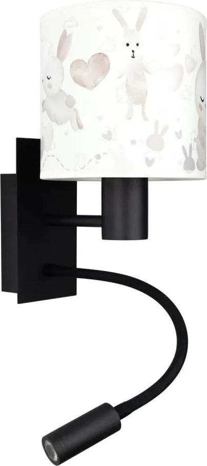 Brilagi - Lampă LED flexibilă BOBO 1xE27/25W/230V + LED/3W negru/alb/cu iepurași
