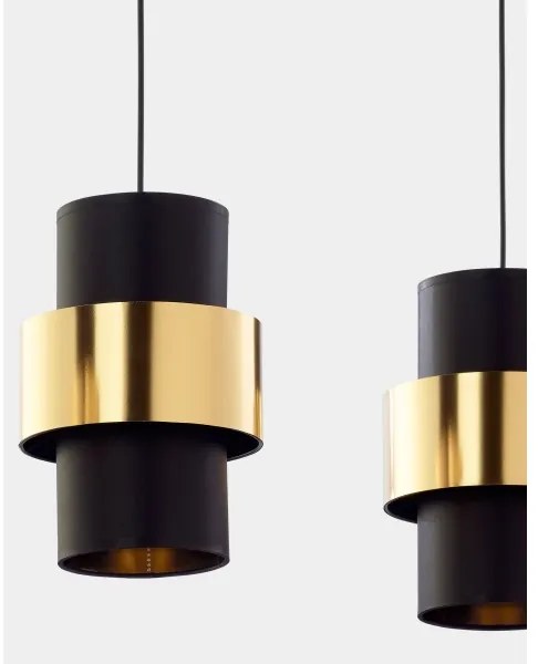 Lustră pe cablu CALISTO 3xE27/15W/230V aurie/neagră