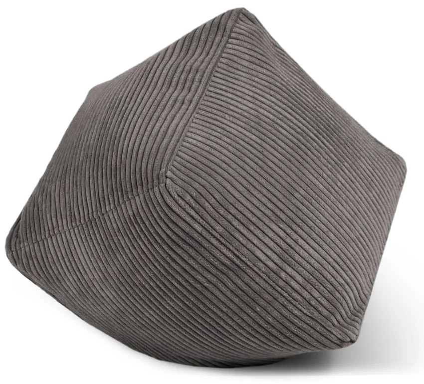 Fotoliu bean bag gri deschis cu tapițerie din catifea reiată Up! MooG – SLOWDOWN