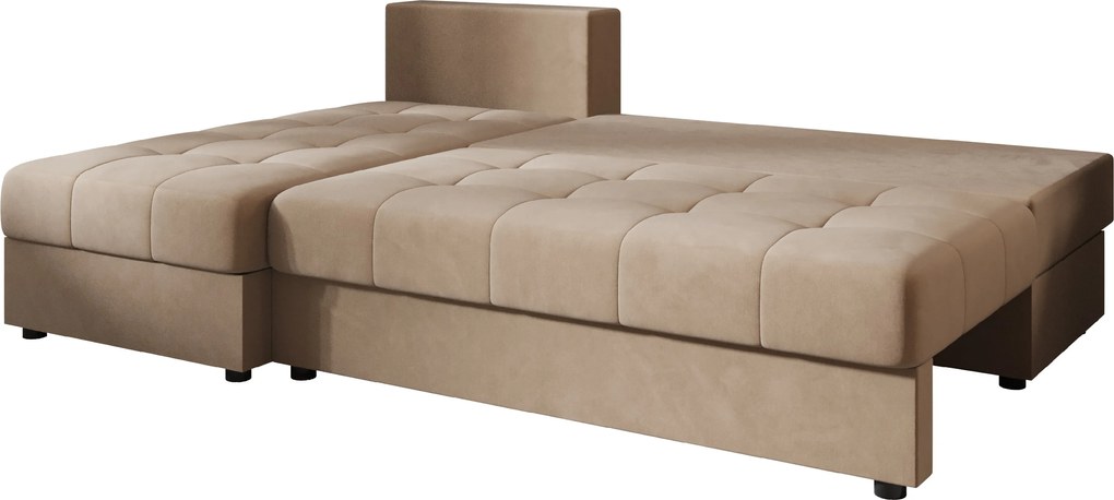 Coltar extensibil de colt VENORIA SLIM, bej, reversibil, 200x143 cm + 2 perne GRATUIT