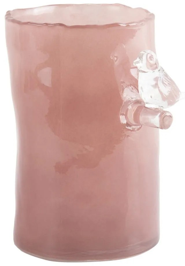 Vază roz din sticlă (înălțime 15 cm) Bird On Branch – PT LIVING