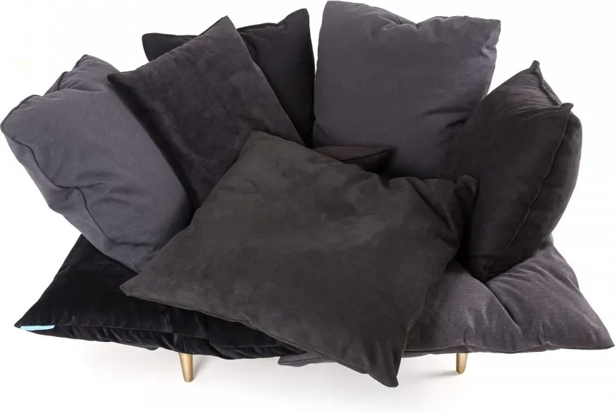 Fotoliu negru din material textil Comfy Armchair Seletti