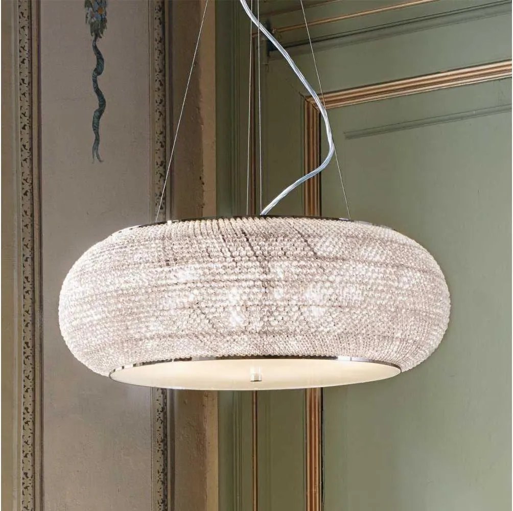 Ideal Lux - Lustra LED cu cristale pe cablu PASHA 14xE14/40W/230V, diam. 65 cm, crom