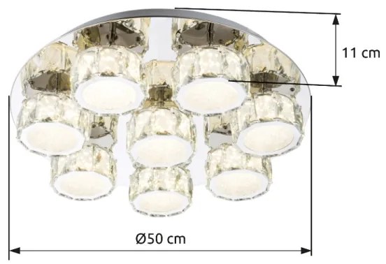 Plafonieră LED dimabilă Globo 49350D5 AMUR LED/64W/230V 4000K d. 50 cm