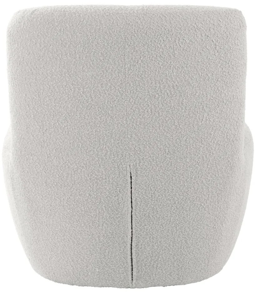 Fotoliu alb cu tapițerie din țesătură bouclé Ada – Leitmotiv
