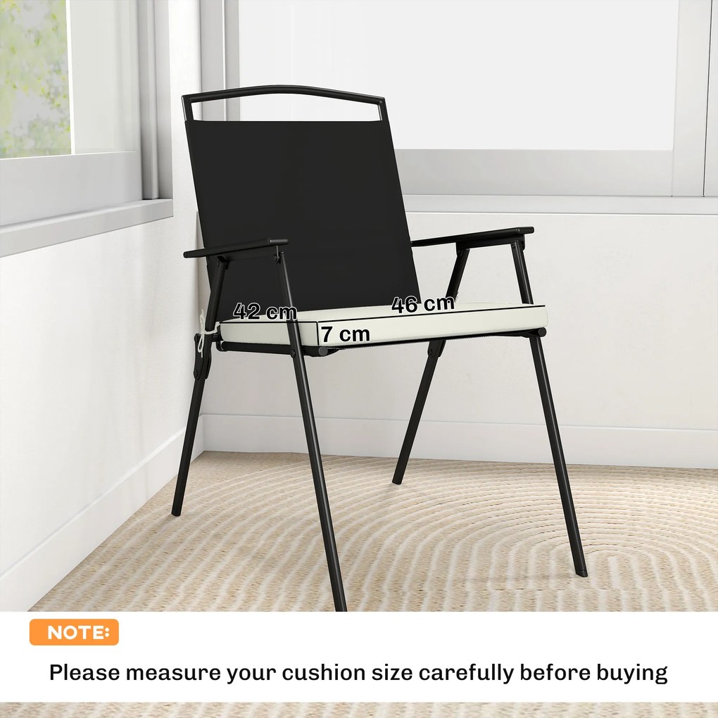 Outsunny Set de Perne pentru Scaune de Dining 46x42x7 cm 6 Bucăți cu Husă Lavabilă și Șnururi, Impermeabile și Anti-UV Crem | Aosom Romania