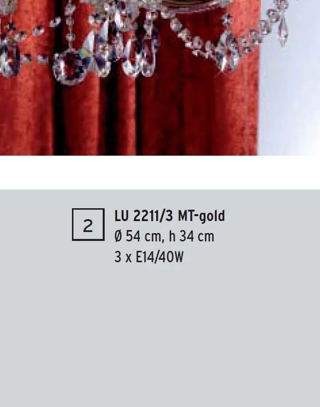 Candelabru de lux cristal Swarovski Maria Theresia-A 3L 24K gold plated