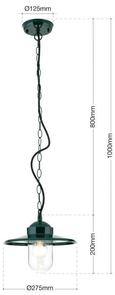Pendul de exterior stil vintage IP44 EDWARD verde