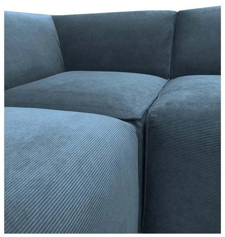 Colțar albastru cu tapițerie din catifea reiată (cu colț pe partea stângă ) Sting – Scandic