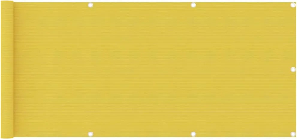 vidaXL Paravan pentru balcon, galben, 75 x 400 cm, HDPE