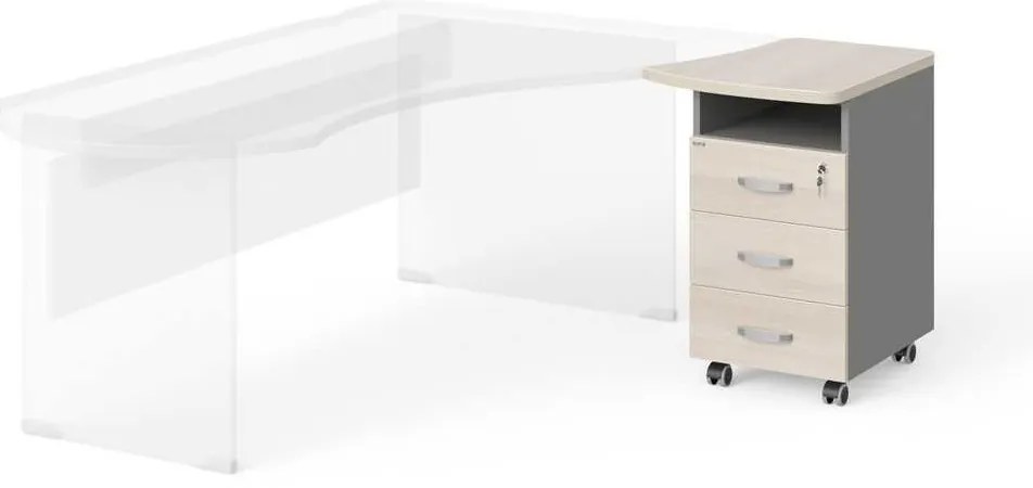 Sertare Manager 53,5 x 59,3 cm, dreapta, salcâm deschis / gri