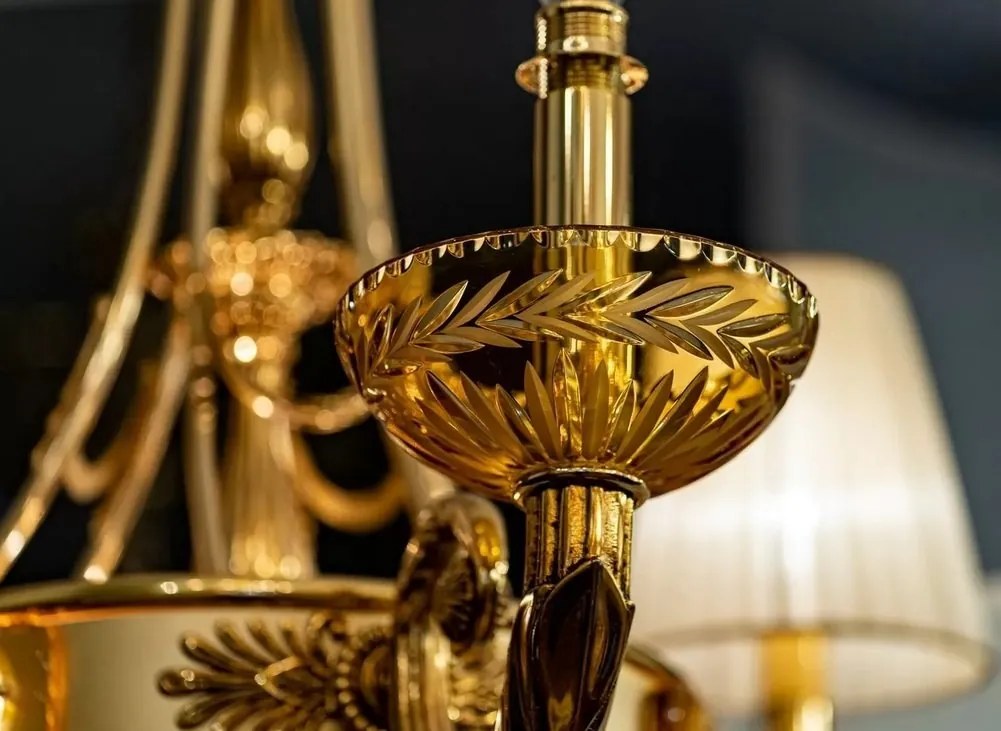 Candelabru cu 3 brate clasic LUX realizat manual Amber