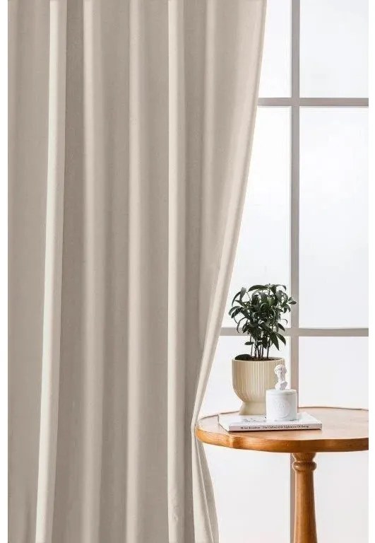 Perdele opace VELVET bej 140x250 cm (2 buc), bandă încrețită