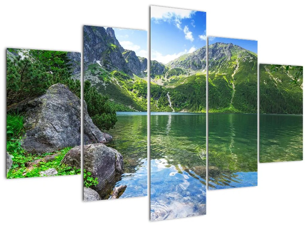 Tablou cu lac în munții Tatra (150x105 cm)