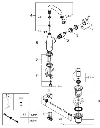 GROHE 23462DL1 - Baterie pentru lavoar ESSENCE, mărimea M, bronz