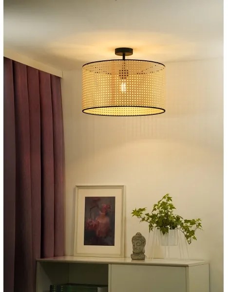 Lustră aplicată ROLLER Duolla RATTAN 1xE27/15W/230V d. 45 cm bej/negru
