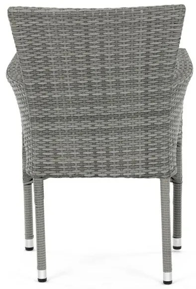 Autronic Scaun de grădină, metal, polyratan, gri,AZC-S2118 GREY