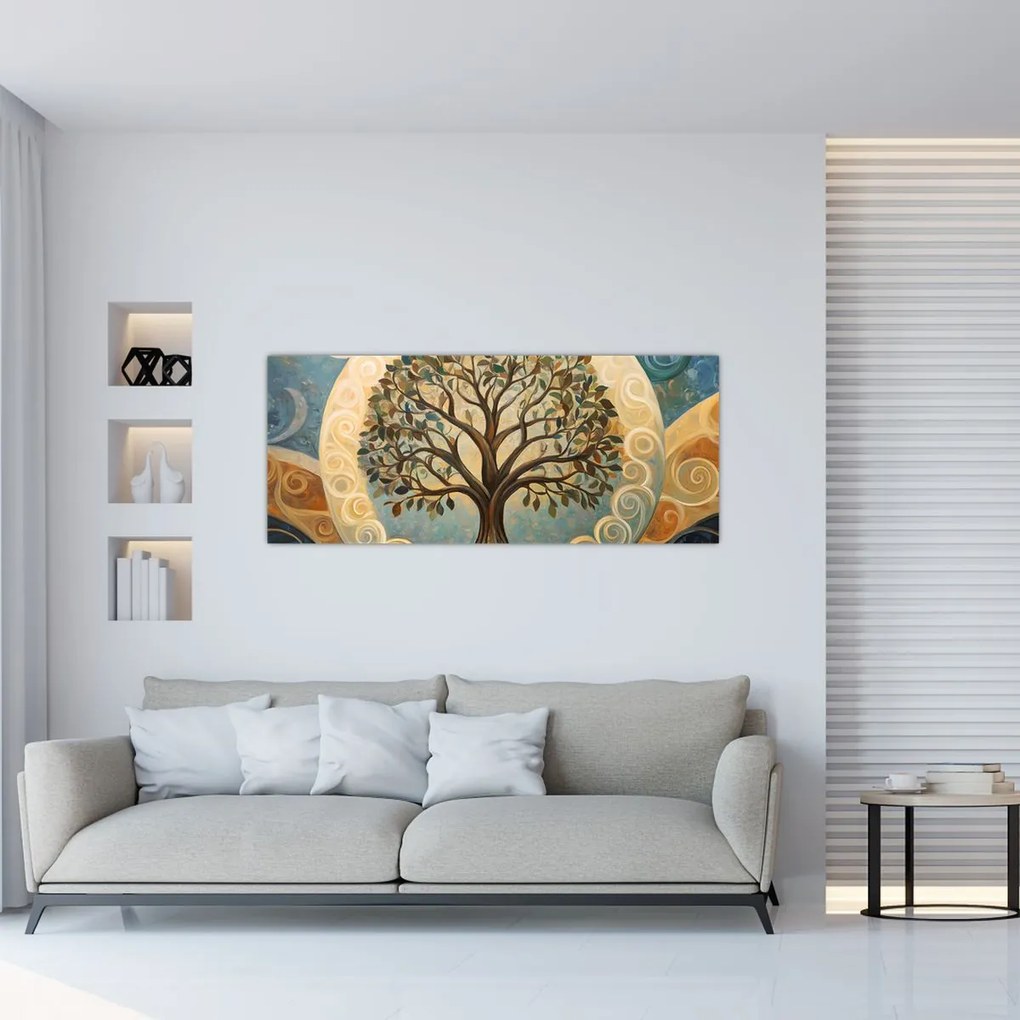 Tablou – Arborele vieții și spirale (120x50 cm)