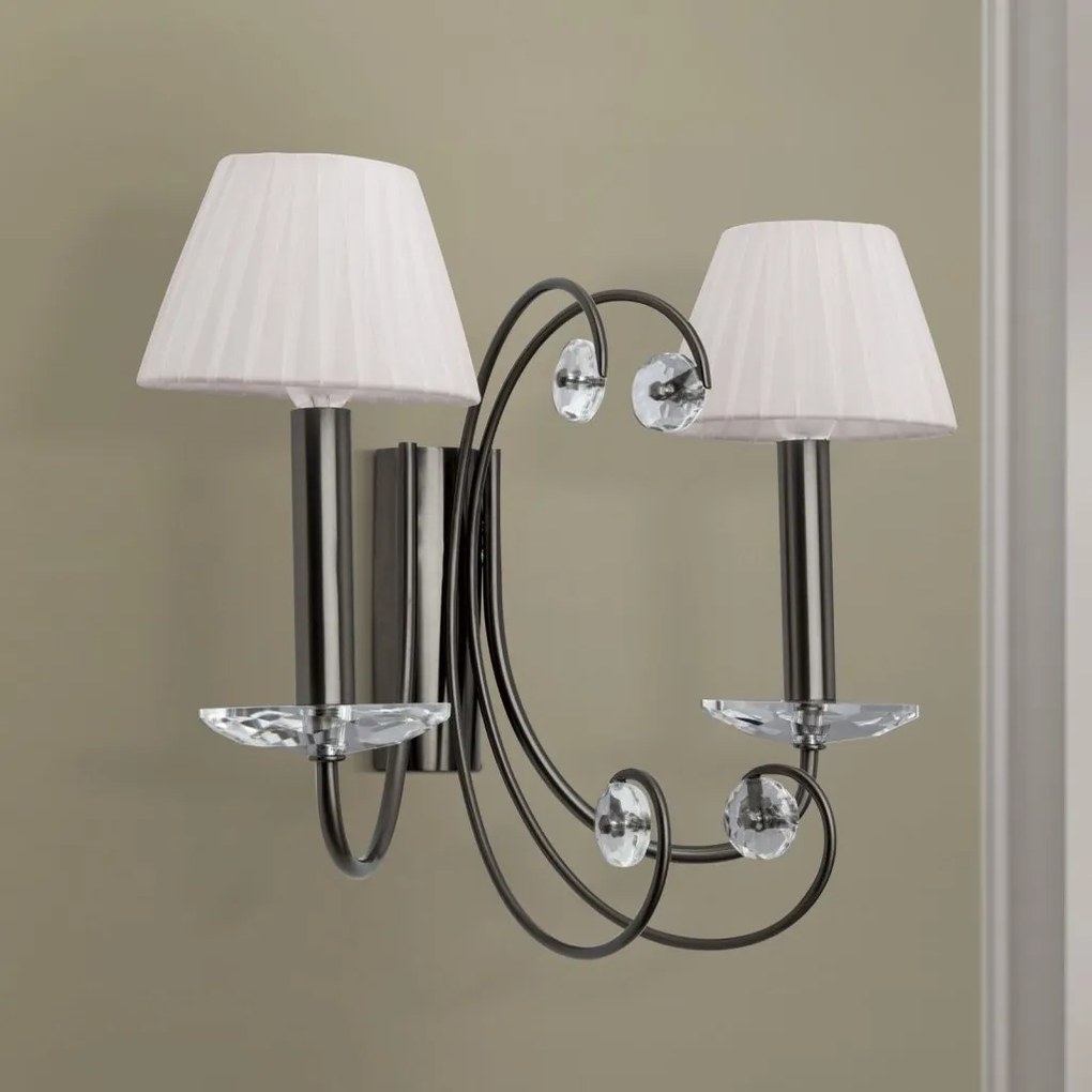 Aplica de perete stil clasic cu cristal K9 ARIANE2L nickel inchis