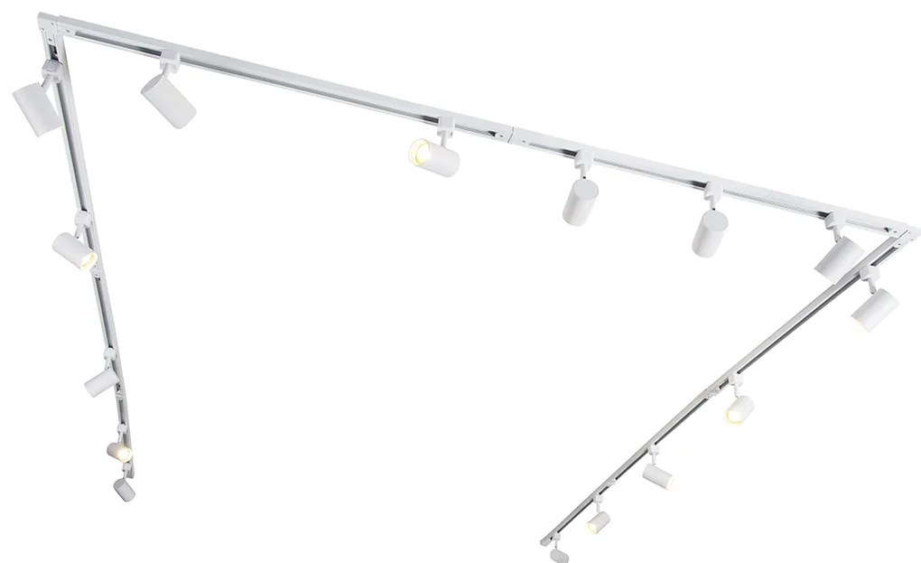 Sistem de șine modern monofazat alb cu 15 spoturi - Jeana
