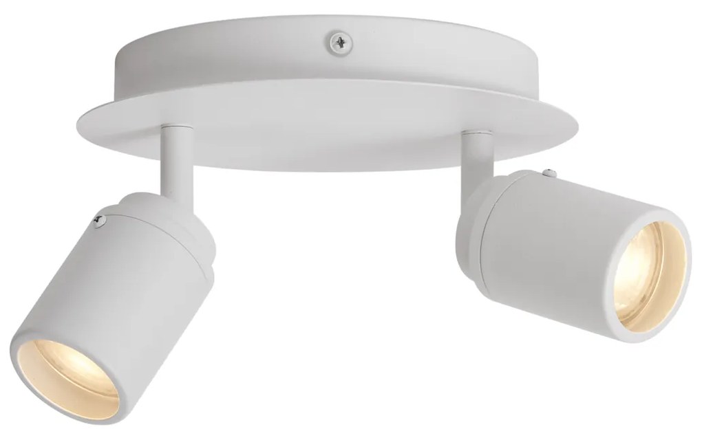 Spot modern de baie alb cu 2 lumini IP44 - Ducha