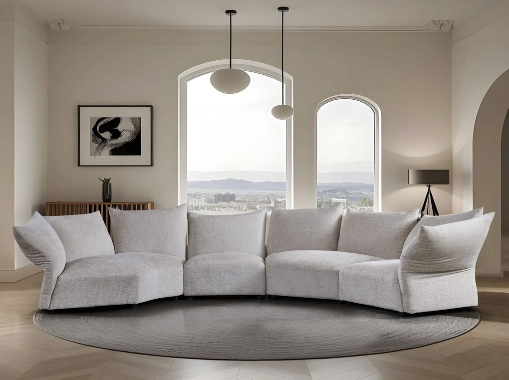 Canapea semirotunda dumonde cu șezut confortabil din spumă HR Vogue 460x131 cm