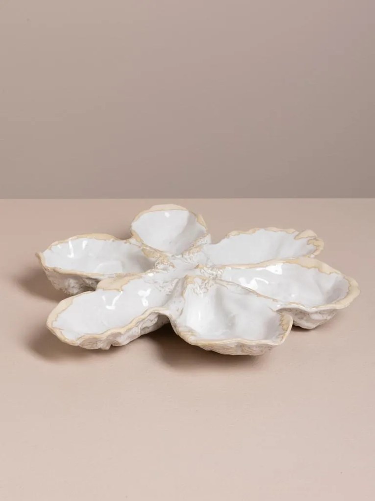 Platou pentru stridii din ceramică, 26×25 cm, "Sea Flower"