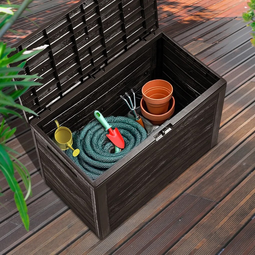 Cutie de depozitare WOODEBOX, 190L, 78x44x55cm, maro închis Prosperplast
