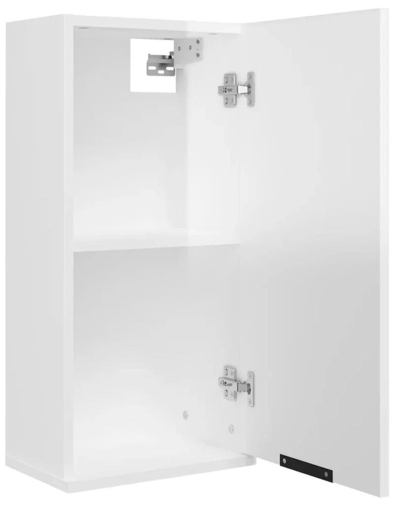 Dulap de baie montat pe perete, alb extralucios, 32x20x67 cm Alb foarte lucios, 1