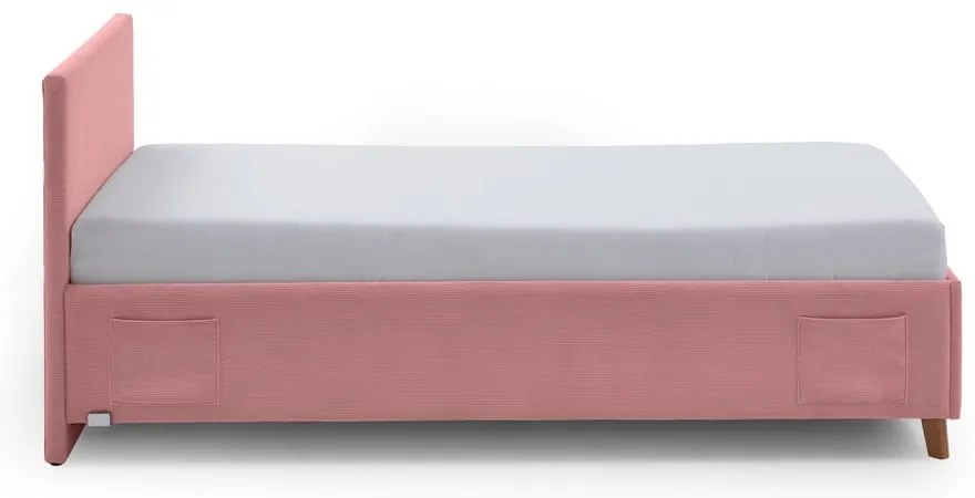 Pat pentru copii roz tapițat fără somieră 140x200 cm Cool – Meise Möbel