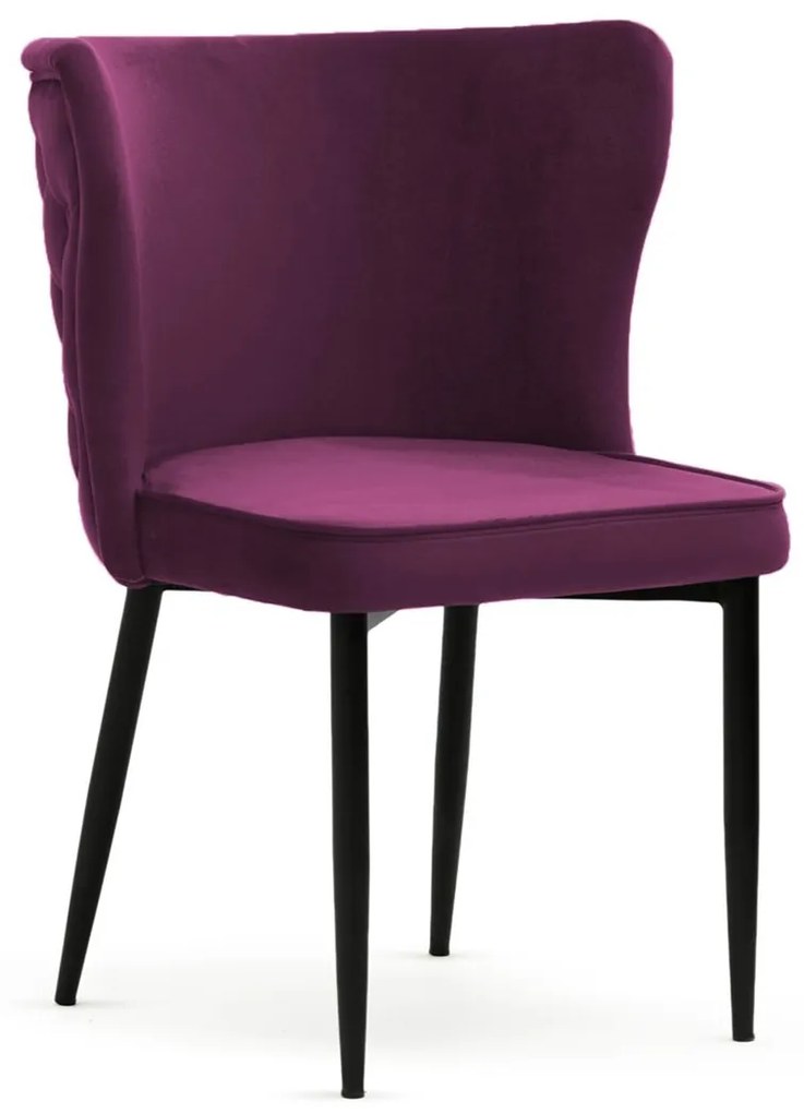 Scaun tapitat Modena burgundy picioare negre - H86 cm