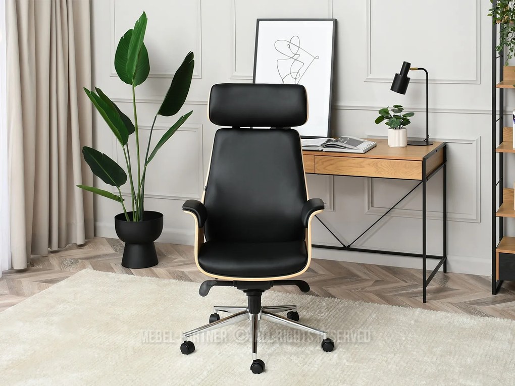 Fotoliu Lionel (stejar negru + crom). Promo -27%. 1109948