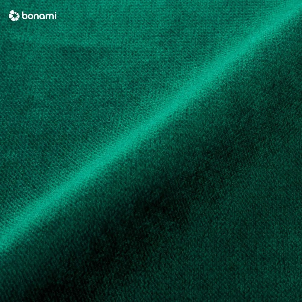 Colțar extensibil din catifea cu șezlong pe partea dreaptă Miuform Lofty Lilly, verde