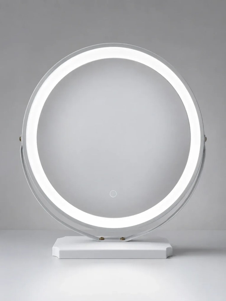 Oglindă Cosmetică LED Premium cu Control Touch și Rotire 360°, Alb