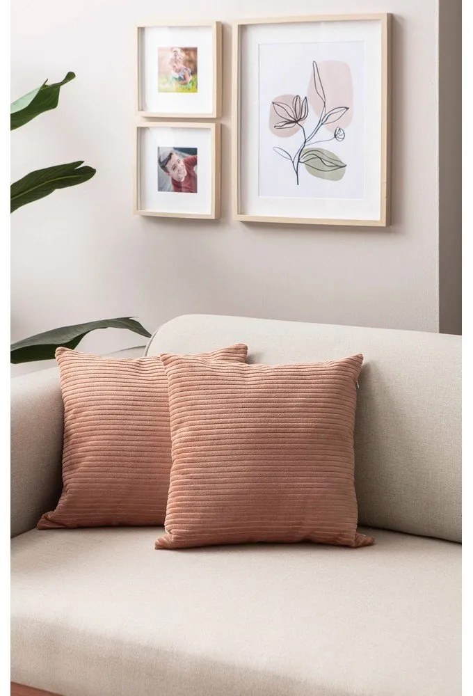 Fețe de pernă 2 buc. din catifea reiată 43x43 cm – Mioli Decor