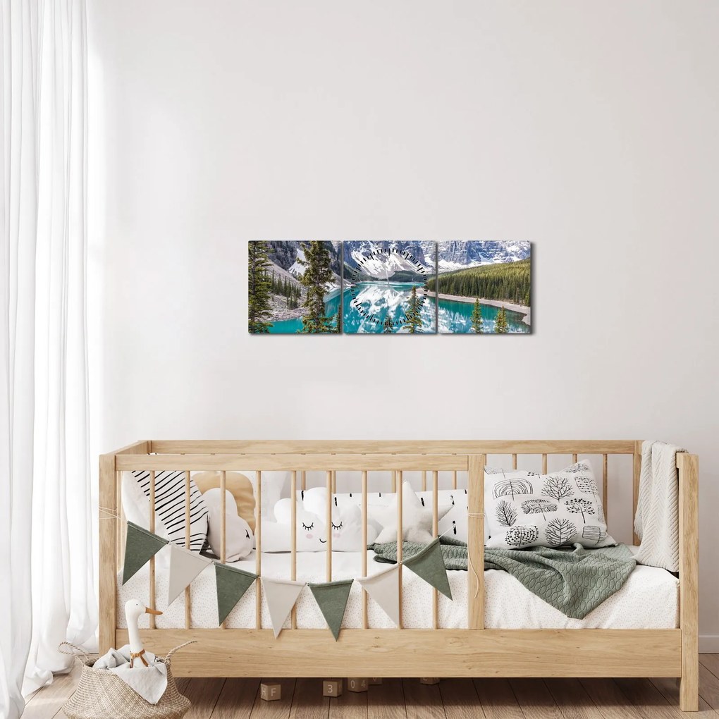 Tablou - Parcul Național Banff (cu ceas) (90x30 cm)